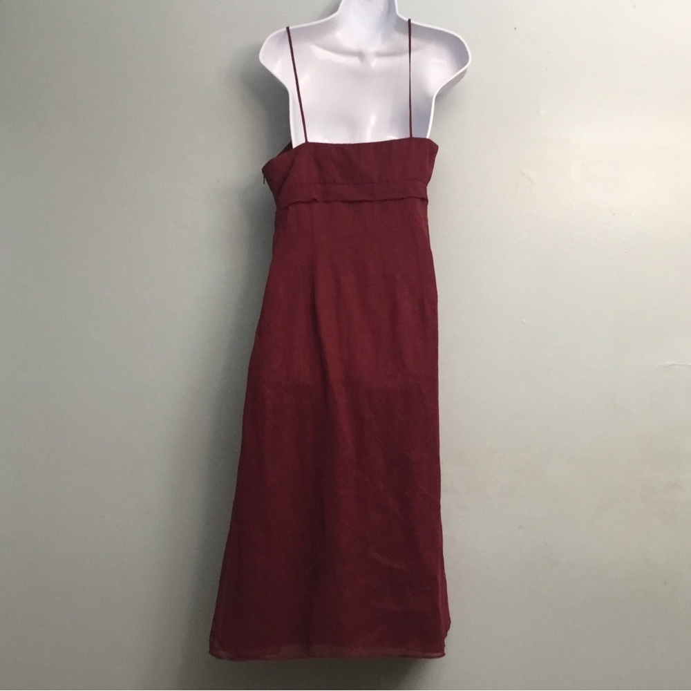 BILL LEVKOFF Stylish Burgundy Spaghetti Strap Dress - Picture 3 of 14